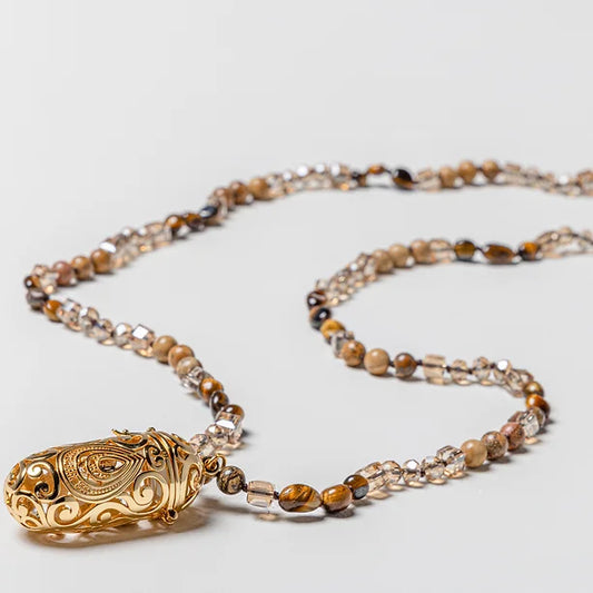PENDANT - Harmony Brass with Natural Stone